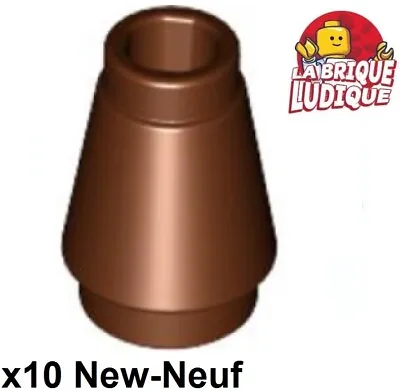 Buy Lego 10x Cone 1x1 With Top Groove Brown/Reddish Brown 4589b New • 2.11£