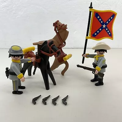 Buy Playmobil 3783 Western Confederate Soldiers And Horses 100% Complete • 34.95£