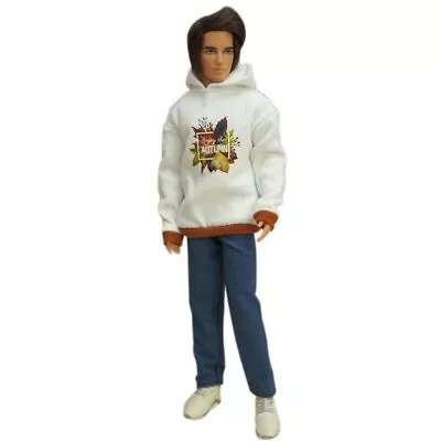 Buy Fashion Clothes Set For Ken Boy Doll Outfits White Hoodie Denim Jeans Trousers • 3.69£