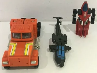 Buy 3 X Rare Bandai Transformers Red Jet Go Bot Robo Machine Truck Stacks G1 • 24.99£