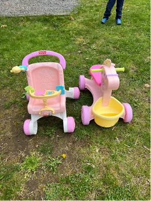 Buy Unisex Fisher-Price Pink And Yellow Ride-On Toys • 46.68£