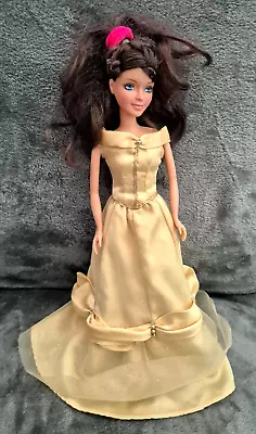 Buy DISNEY/Barbie? 11½  Brown Haired Doll Like Belle W/ A DISNEY Yellow Belle Dress • 0.99£