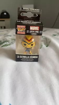 Buy Marvel La Estrella Cosmica Pocket Funko Pop Figure Keychain, Lucha Libre Edition • 5£