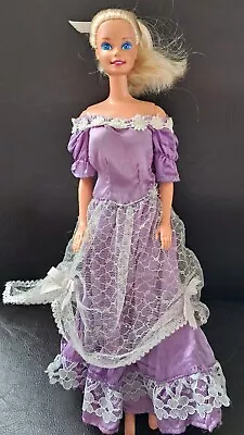 Buy Vintage Barbie Doll, Purple Satin Dress • 2£
