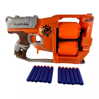 Buy Nerf Zombie Strike Flipfury Blaster With 12 Bullets - Fully Tested & Working • 8.99£