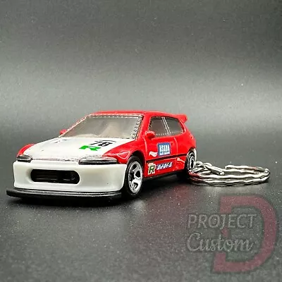 Buy Honda Civic Custom EK9 Red Keyrings Custom Diecast Model Car Hot Wheels • 8.50£