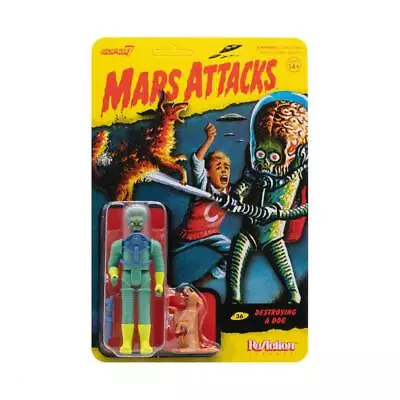 Buy Mars Attacks 1962 Alien With Gun Burning Dog 3 3/4 Inch ReAction Figur Super7 • 30.53£