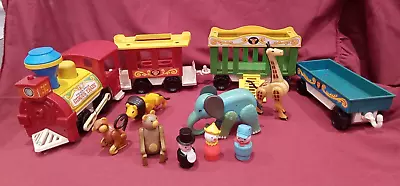 Buy Vintage Fisher Price Circus Train And Characters With 3 Sets Of Rolling Stock • 6.69£