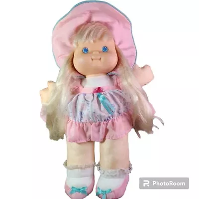 Buy Vintage 1992 Fisher Price Puffalump Kids Pink Soft Doll Dress Blonde Baby Bonnet • 27.95£