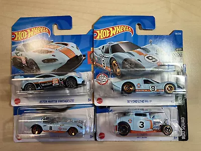 Buy Hot Wheels Job Lot Bundle New X 4 Gulf Liveried Cars Ford GT40 Aston Martin • 13.50£