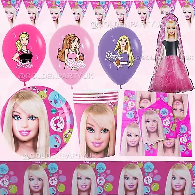 Buy BARBIE Doll Balloons Party Supplies Birthday Girls Pincesss Tableware Kids Decor • 4.99£