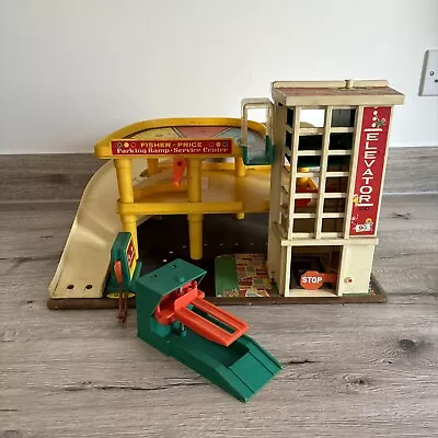 Buy VINTAGE FISHER PRICE GARAGE 930 - 1970s Play Car Park With Car Ramp • 29.99£