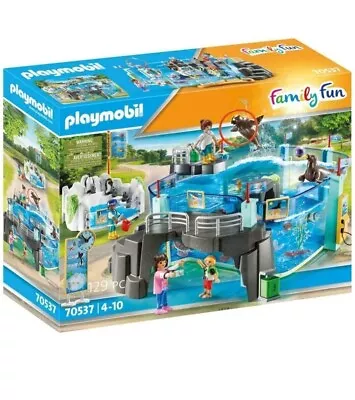 Buy Playmobil 70537 Family Fun Day At The Aquarium & Penguin Enclosure Set • 89.99£