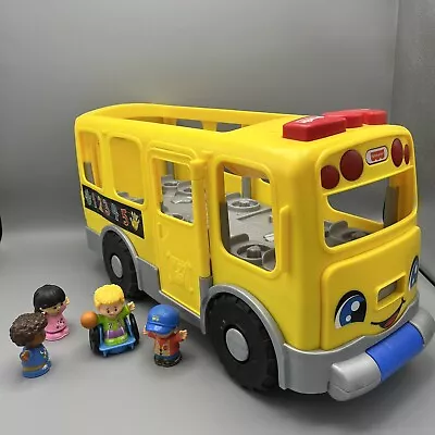 Buy Fisher Price Little People Big Yellow School Bus Pull Along Lights & Sounds • 17.99£