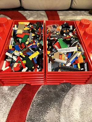 Buy 10kg 2X LEGO Red Brick 8 Stud, Stackable Storage Box + 2x Base /fast Delivery🚀￼ • 89£