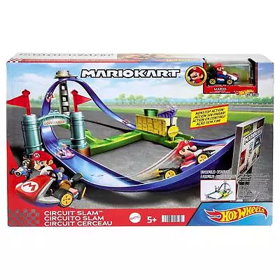 Buy Mario Kart Circuit Slam Hot Wheels 12 Piece Stunt Track Set With Vehicle • 34.97£