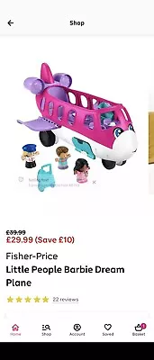 Buy *BRAND NEW IN BOX* Fisher Price BARBIE Dream Plane • 20£