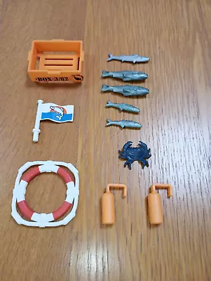 Buy Playmobil Fishing Boat Spares Incl 5 Fish, Crab, Box, Flag, Lifebouy & 2 Fenders • 4£