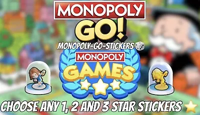 Buy Choose Any 1 2 And 3 Star Stickers Set 1-23 ⭐️ Monopoly Go Stickers 🎲 FAST • 2.49£