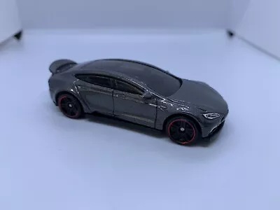 Buy Hot Wheels - Tesla Model S Grey/Black - Diecast Collectible - 1:64 Scale - USED • 4.50£