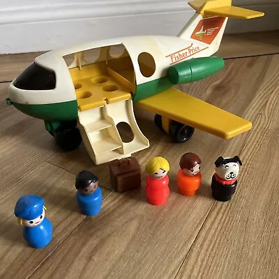 Buy Vintage 1980 Fisher Price 2360 Little People Fun Jet Plane Toy With Figures Case • 19.69£