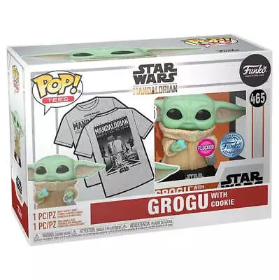 Buy Star Wars: Grogu W/ Cookie (Flocked) Funko POP! & Tee (Size L) • 17.99£