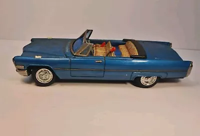 Buy Vintage Japan Bandai Tin Car Toy, Battery Gear Shift 1960s Op Blue Cadillac... • 75£