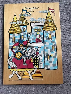 Buy 1970s 76 Vintage Fisher Price Wooden Peek-A-Boo Castle Knight Puzzle 504-E Rare • 2£