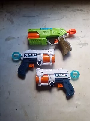 Buy X-Shot Zuru 3 X Hand Pistol Guns NERF Compatible • 10£