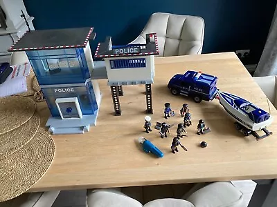 Buy Playmobil Police Station HQ 5182 Alarm With Can And Boat Plus Figures • 34.99£