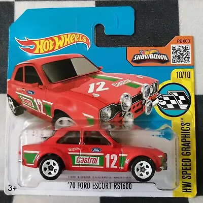 Buy 2016 Hot Wheels 70 Ford Escort RS1600 HW Speed Graphics Short Card 185/250 • 10.95£