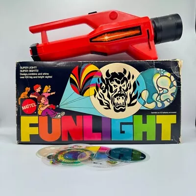 Buy Vtg '70s Mattel Funlight Flashlight Projector Fun Light Complete • 74.51£