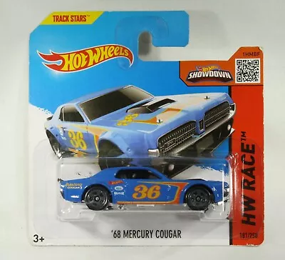 Buy Hot Wheels 68 Mercury Cougar In Blue From HW Race Series Ref CFH77 • 4.99£