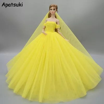 Buy Yellow Fashion Dress For 11.5  Doll Clothes Evening Dresses Party Gown Outfits • 6.88£