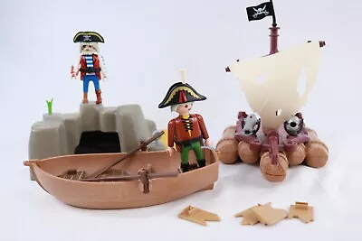 Buy PLAYMOBIL Pirates Raft Mast  Rowing Boat & Desert Island 2x Characters • 10£