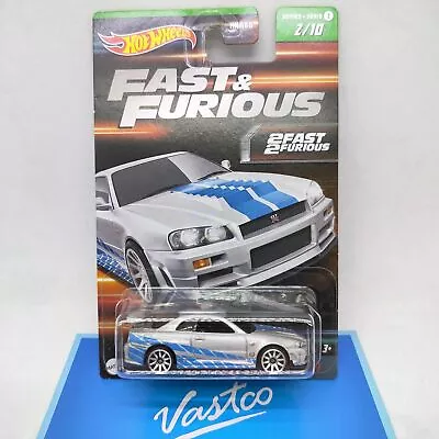 Buy Hot Wheels Fast & Furious Series 2 Nissan Skyline GT-R BNR34 R34 #2/10 HNT02 • 32.83£