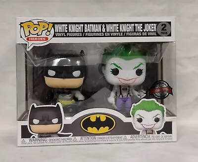 Buy Funko Pop! White Knight Batman & White Knight The Joker 2 Pack Vinyl: DC Comics • 15£