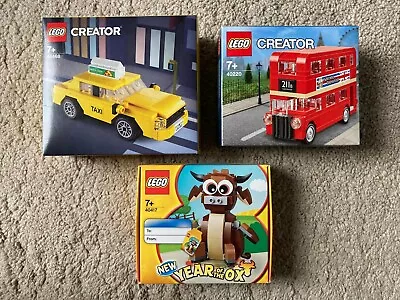 Buy LEGO  ~ Yellow Taxi 40468, Double Decker London Bus 40220 & YotD 40417 ~ All New • 39.99£
