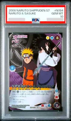 Buy PSA 10 Naruto Carddass Naruto Uzumaki & Sasuke Uchiha N194 Japanese • 386.75£