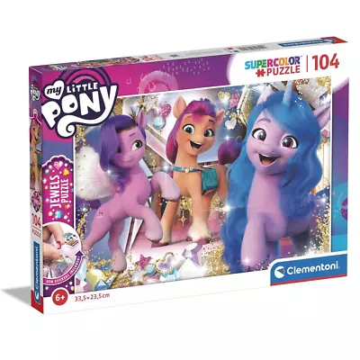 Buy My Little Pony Clementoni Jigsaw Puzzle Unicorn Theme With Gem Stickers 104PCS • 6£