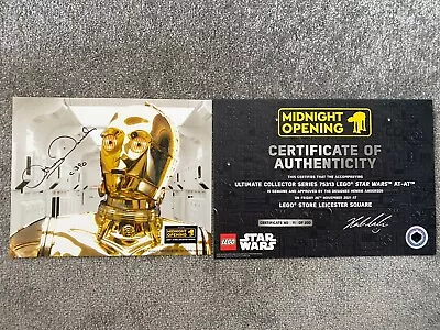 Buy Lego Star Wars UCS 75313 AT-AT Certificate Of Authenticity & Midnight Signing • 225£
