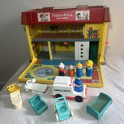 Buy 1976 Vintage Fisher Price Little People Children's Hospital Working Lift/ Bell • 34.99£