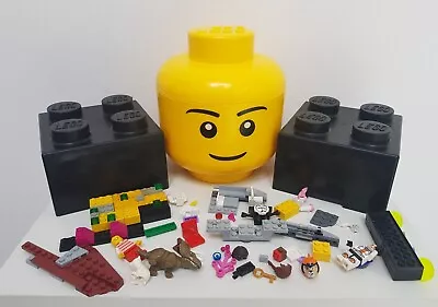 Buy Lego Yellow Head Face Storage Tub + 2 Small Lego Brick Tubs + Lego • 21.99£