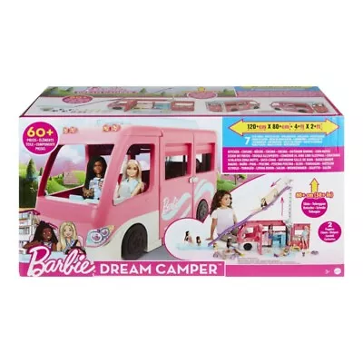 Buy Mattel Barbie Dream Adventure Camper Car Barbie Dolls, Pool & Slide, Sz 60+ • 104.06£