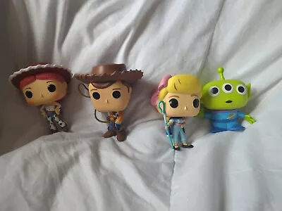 Buy Toy Story Funko Pops 522 Woody, 524 Bo Peep, 526 Jessie, 525 Alien Loose  • 12£