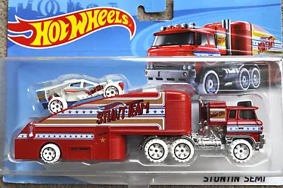 Buy HOT WHEELS STUNTIN' SEMI  SUPER RIG-1ST ED COLOURS/exclusiveCORKSCREW BUGGY-BNIP • 39.99£