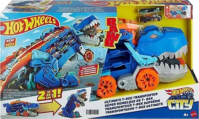 Buy Hot Wheels City Ultimate T-Rex Car Transporter Lights & Sounds NEW • 86.99£