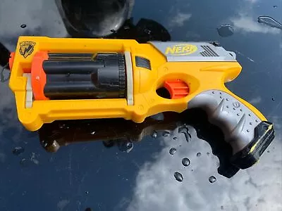 Buy Nerf Yellow N-Strike Maverick REV-6 Revolver Dart Gun Six Shooter For Children • 2.49£