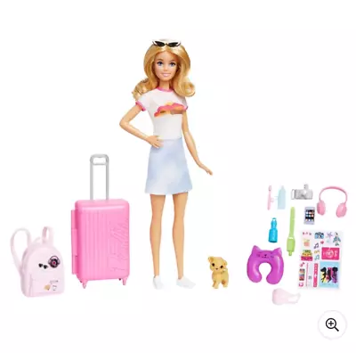 Buy Barbie Travel Doll With Dog And Holiday Accessories Set - Dolls Gifts Playset • 29.99£