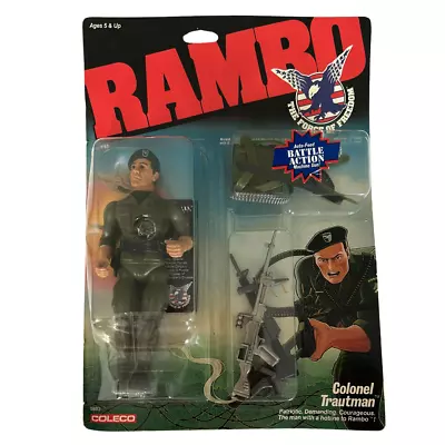 Buy Vintage Rambo Colonel Trautman MOC Figure By Coleco 1980's • 99.99£